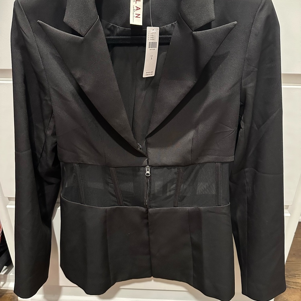 Nola Black Tailored Blazer with Peplum Detail
